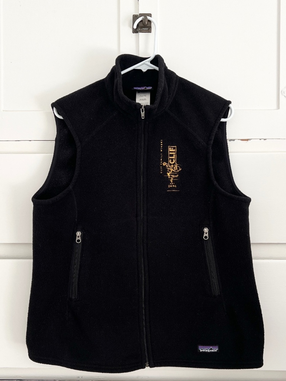 Patagonia Synchilla Black Fleece Vest Clif Family Winery Women's XL